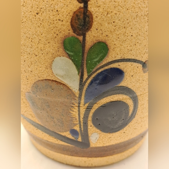 Vintage Tonala Mexico Hand Painted Signed Pottery Vase with Bird and Flowers. - Picture 8 of 8